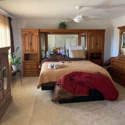  Red Oak Head Board Set