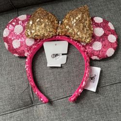 Pink polkadot Minnie ears