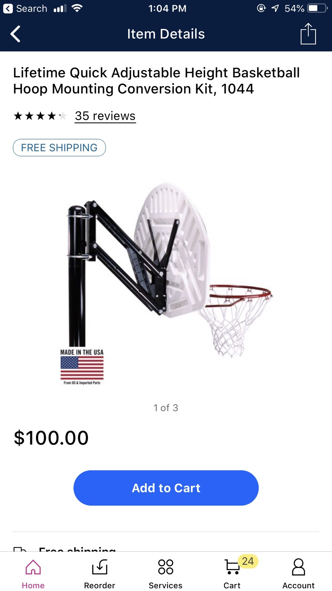 Basketball hoop mounting kit