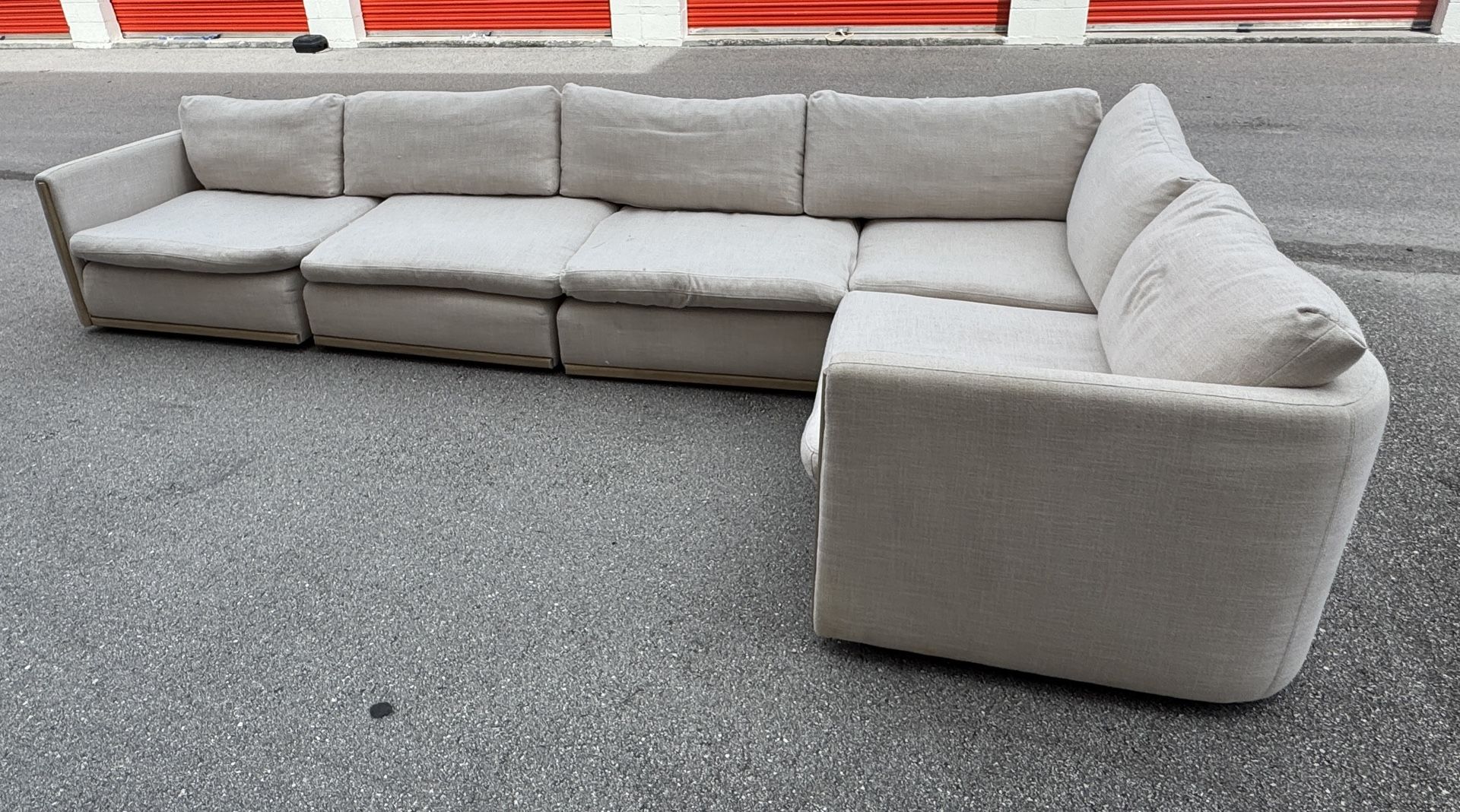 Tan Down and feather 5-piece cloud modular couch