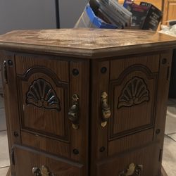 Hexagon Side Table Cabinet