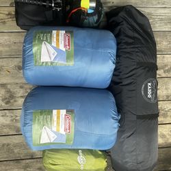 Full Camping Set - Tent + 2 Sleeping Beds + Air Mattress + Survival Kit + Cooking Set 