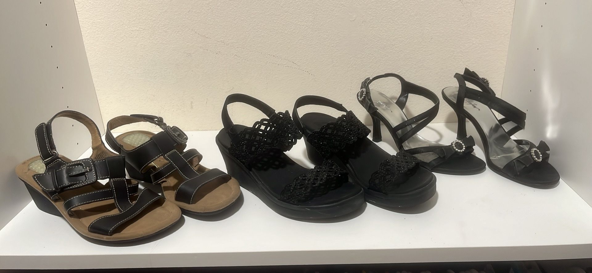 Black Women’s Shoes Heels Sandals Size 6-6.5