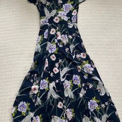 Zara crane print maxi dress.