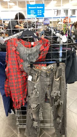 Akademiks Heavily Distressed Gray Jeans Halloween costume