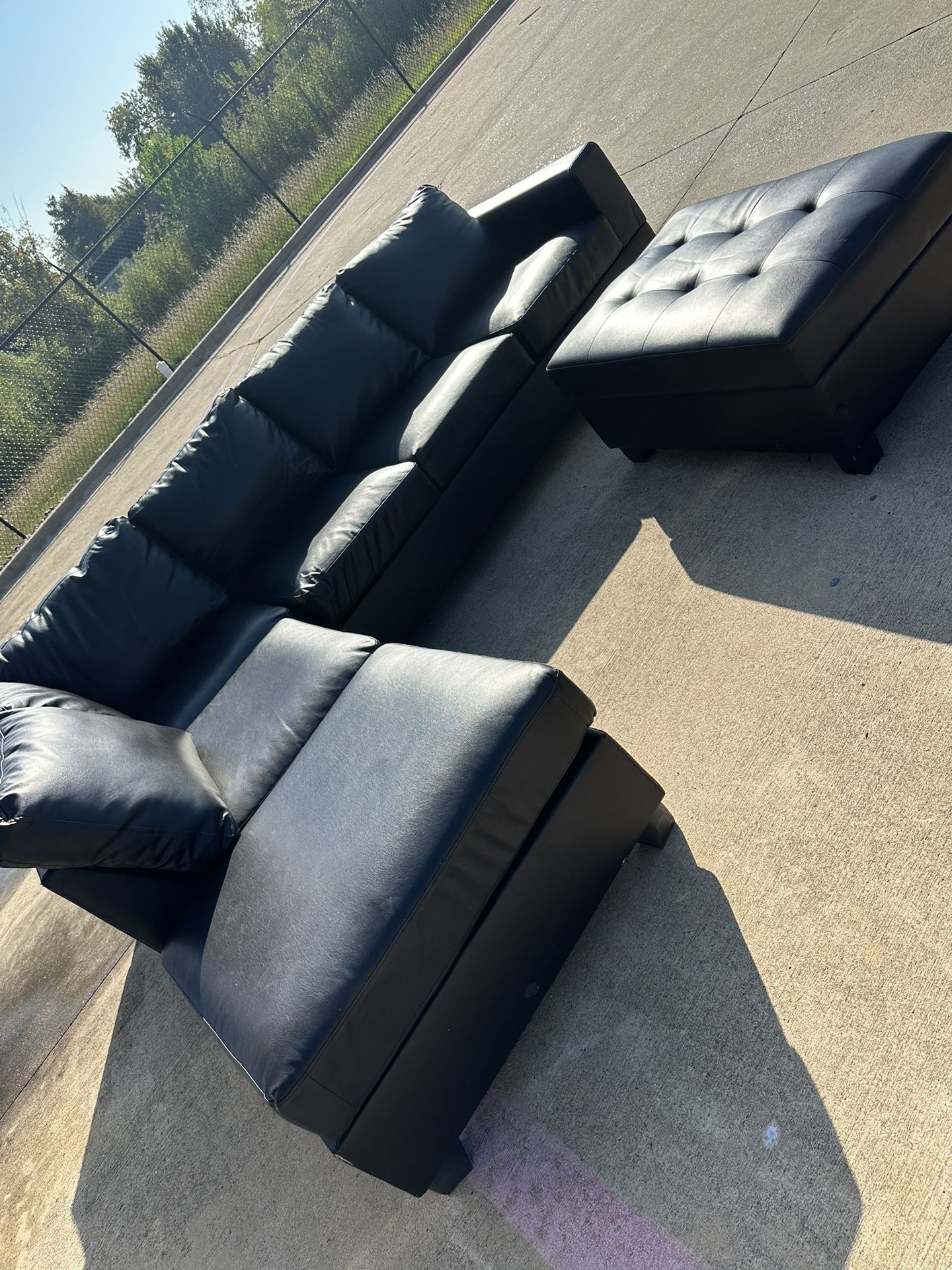 MUST GO THIS TWO PIECE SECTION WITH OTTOMAN