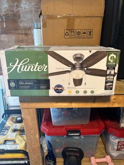 Hunter Antero 52” Ceiling Fan with LED Light - Matte Silver - New