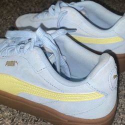 Puma Club II Era Platform Suede Blue And Yellow 