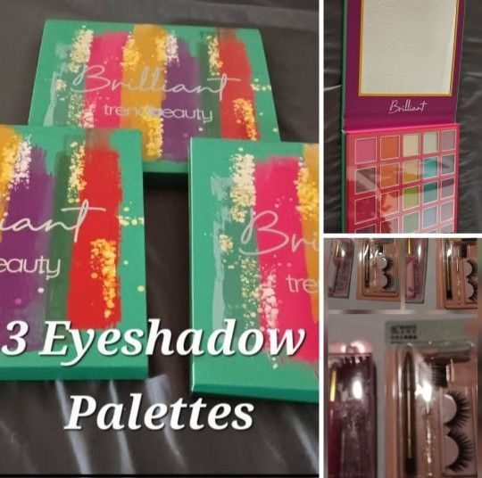 3 Makeup Palettes Comes 
With Bult In Mirror 25 colors  each *includes accessories*