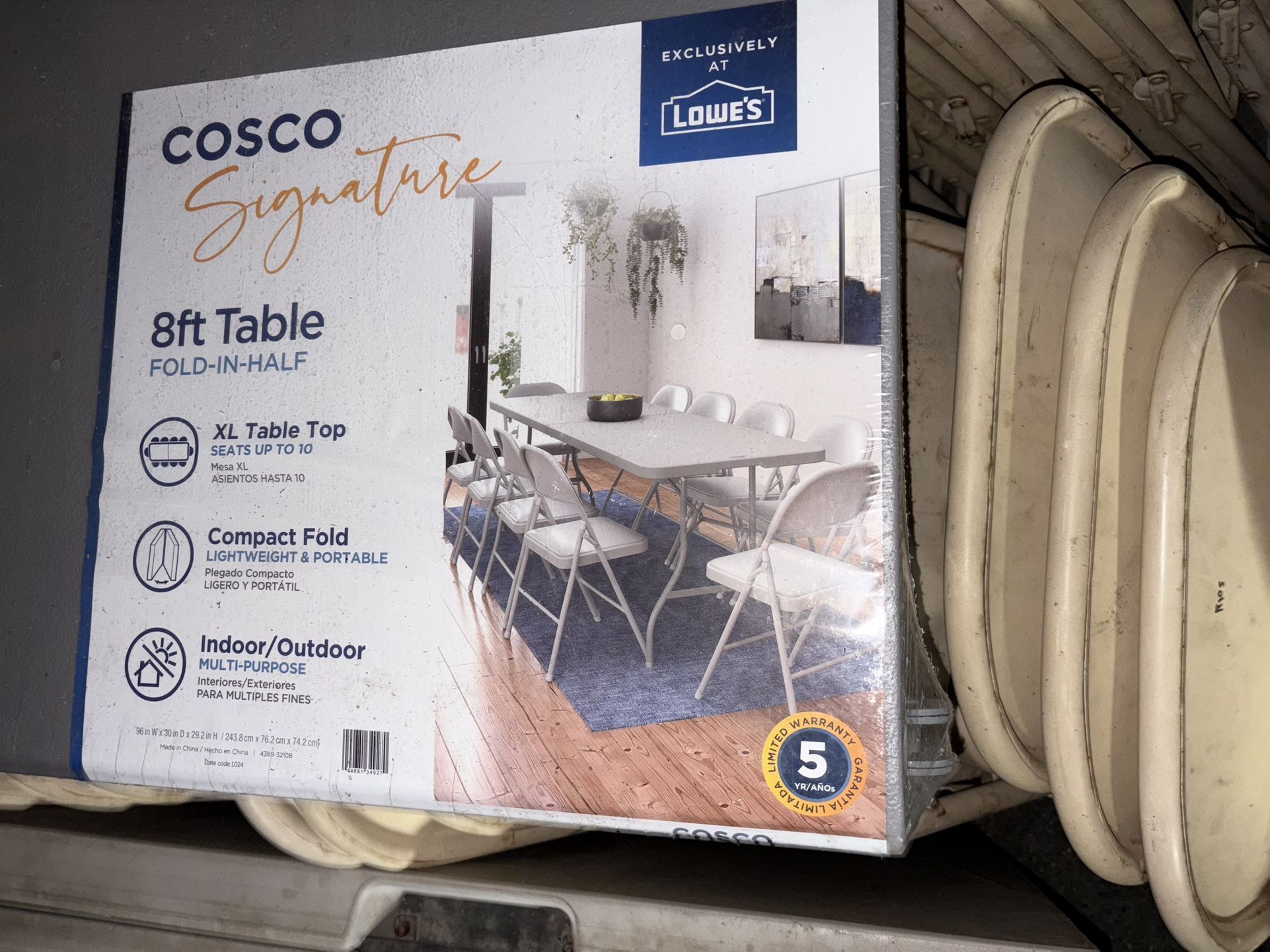 Cosco 8ft Light Gray Table