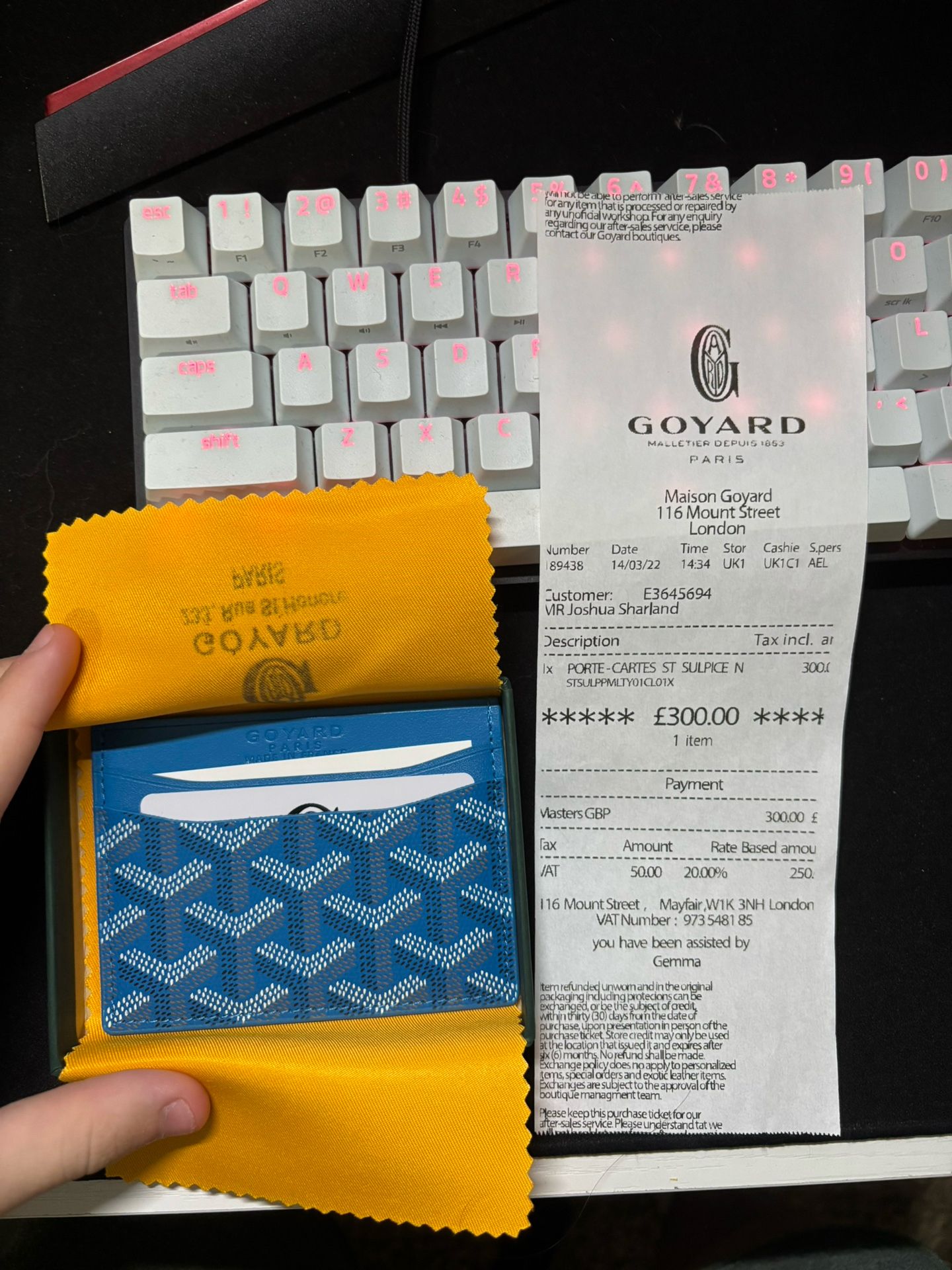 Blue Saint Sulpice Goyard Card Holder