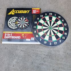 Dartboard With Darts - New Double Sided 