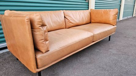 FREE DELIVERY!!! Crate & Barrel "Wells" LEATHER Sofa ($3.3K Retail...50%+ OFF!!!)