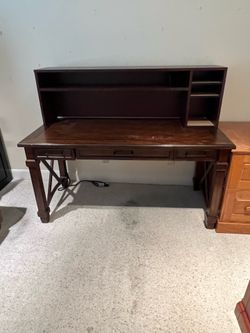 Woden desk with hutch
