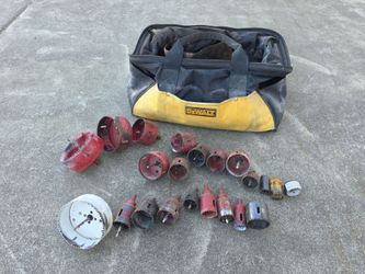 22 Hole Saws, Mandrel and Dewalt Bag