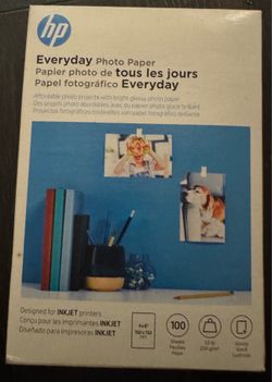 HP - Everyday Glossy 4" x 6" Photo Paper - 100 Count - White