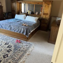 3 Solid Oak Piece Pier King Size Bedroom Set By Furniture Tradition. 