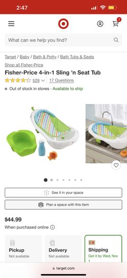Fisher Price 4 in 1 Sling ‘n Seat Tub
