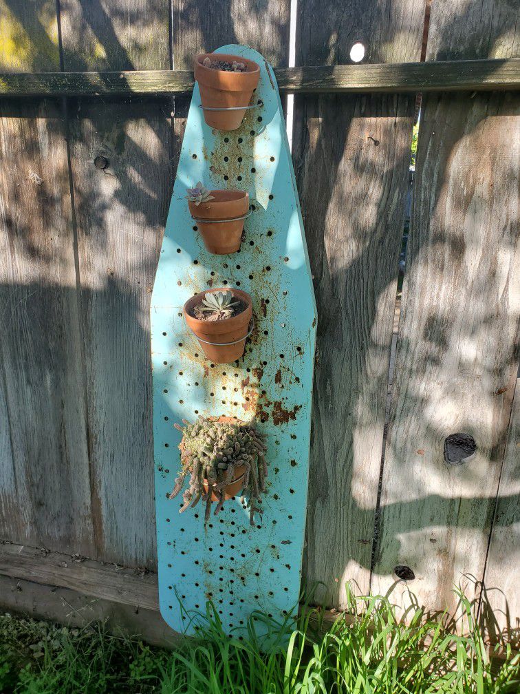 Vintage Ironing Board Plant Holder, Comes With Plants 