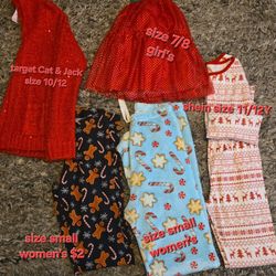 Christmas Leggings, Pajama Set, Skirt, Leggings $3 Each