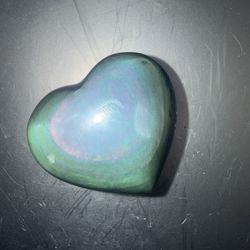 Rainbow Obsidian Black Color Changing Mini Heart 