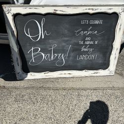 Large Wedding Announcement Chalk Board In Good Shape