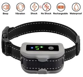 Bark Collar-Dual Smart Detection Modes-Beep/Vibration, Shock for Small,Medium&Large Dogs-Rechargeable&Waterproof No Bark Training