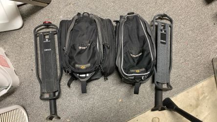 2 Quick Connect Interchange Trek Bike Bags With Connectors. One With Saddlebags