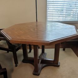 Octagon Wood Gaming/Dining Table