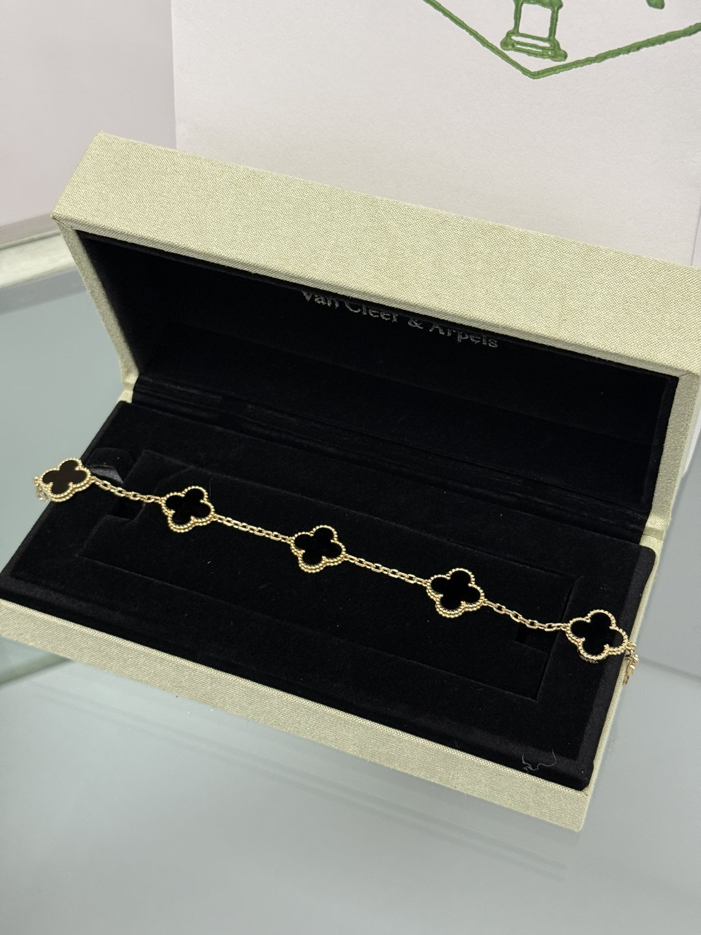 18k solid gold vca 5motif clover bracelet