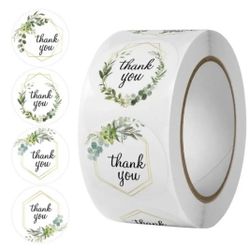 50pcs Thank You  Floral Stickers Craft Projects Appreciation Stickers