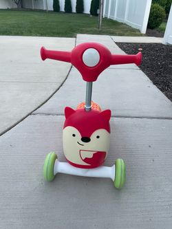 Skip Hop Toddler Toy 3-in-1 Baby Activity Push Walker & Ride On Scooter Toy, Fox