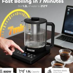 Aesthetern Electric Tea Kettle With Infuser Temperature Control and Automatic Shut Off