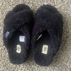 UGG fuzz sugar cross over slippers