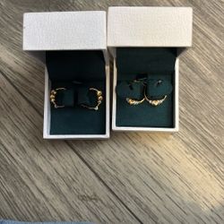 14k Yellow Gold Triple Graduated Heart Hoop Earrings