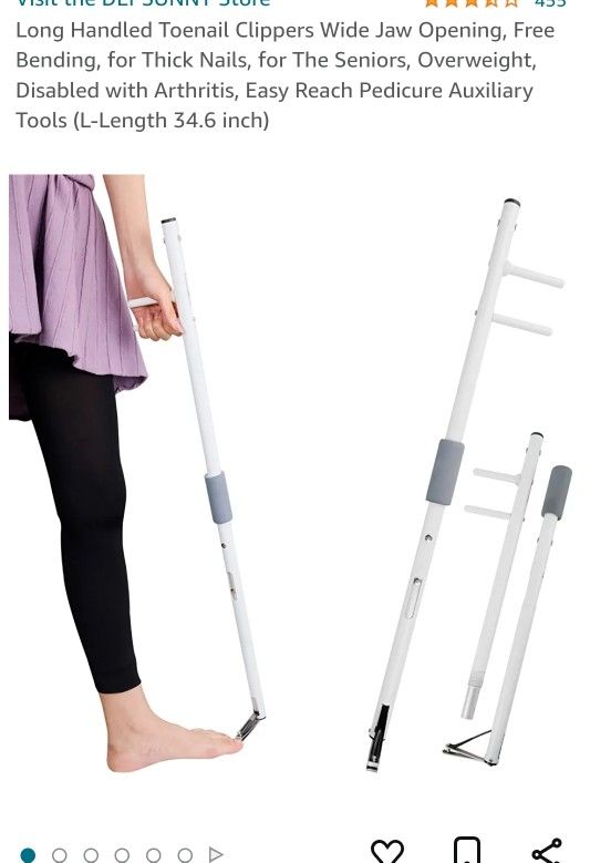 Long Handled Toenail Clippers Wide Jaw Opening, Free Bending, for Thick Nails, for The Seniors, Overweight, Disabled with Arthritis, Easy Reach Pedicu