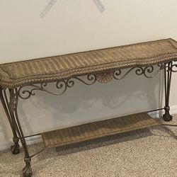 Metal/Rattan Sofa Table