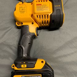 Dewalt flashlight red and white light with battery $120