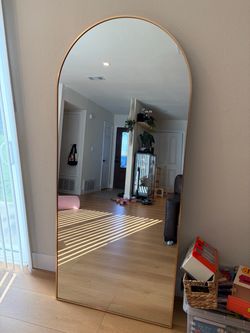 Modern Arch Gold Mirror Mount/ Floor