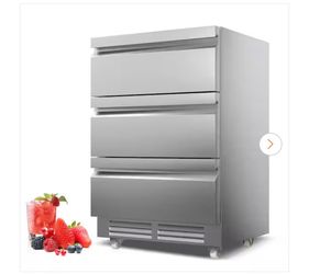 4.9 cu. ft. 24 in. 200-Can Built-in/Freestanding Triple Drawer Outdoor Cooler Fridge with 4-Wheels, Stainless Steel