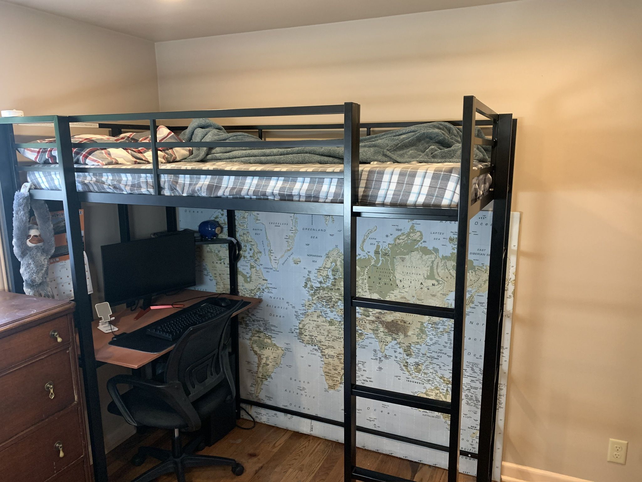 DHP Metal Loft Beds - Black-Twin Size