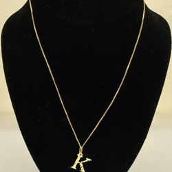 Real 18K Gold Letter K Necklace