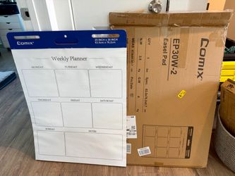 Set of 2 Comix Large Weekly Planner – 25” x 30” Dry Erase Style Wall Planner