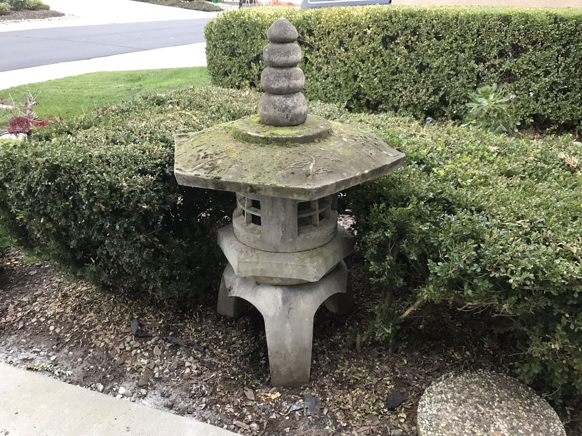 X- Large vintage Japanese cement pagoda