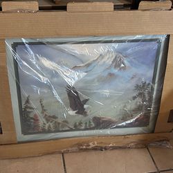 Hisako Framed Art Print Eagle Mountain Nature Landscape Large Signed