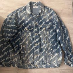 Balenciaga All-Over Logo Denim Jacket – Unifit Oversized