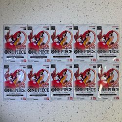 Round 1 x One Piece Collaboration Promo Sealed TEN PACKS /10 CARDS IN TOTAL