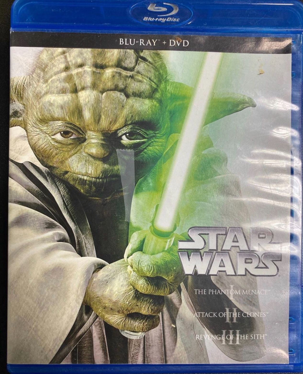 Blu-Ray dvd starwars trilogy episodes I-III used like new