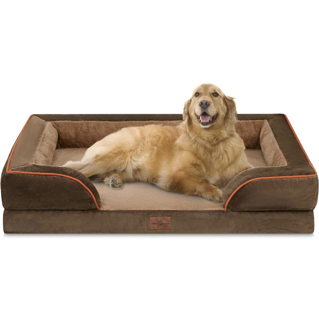 Dog Beds for Extra Large Dogs, Waterproof Orthopedic Foam XL Dog Bed with Bolster