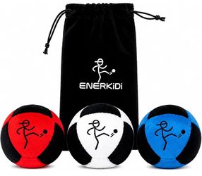 3 Pack Footbag Set, 8-Panel Kick Balls with Drawstring Storage Bag